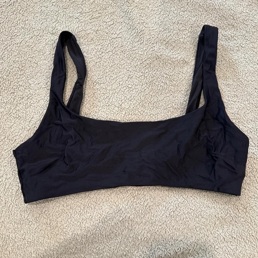 Aerie Black Scoop Neck Bandeau Bikini Top
